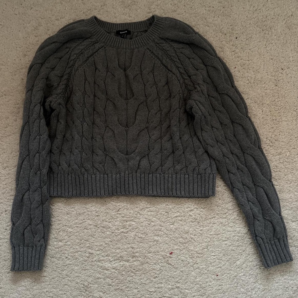 Express Charcoal Cable Knit Sweater